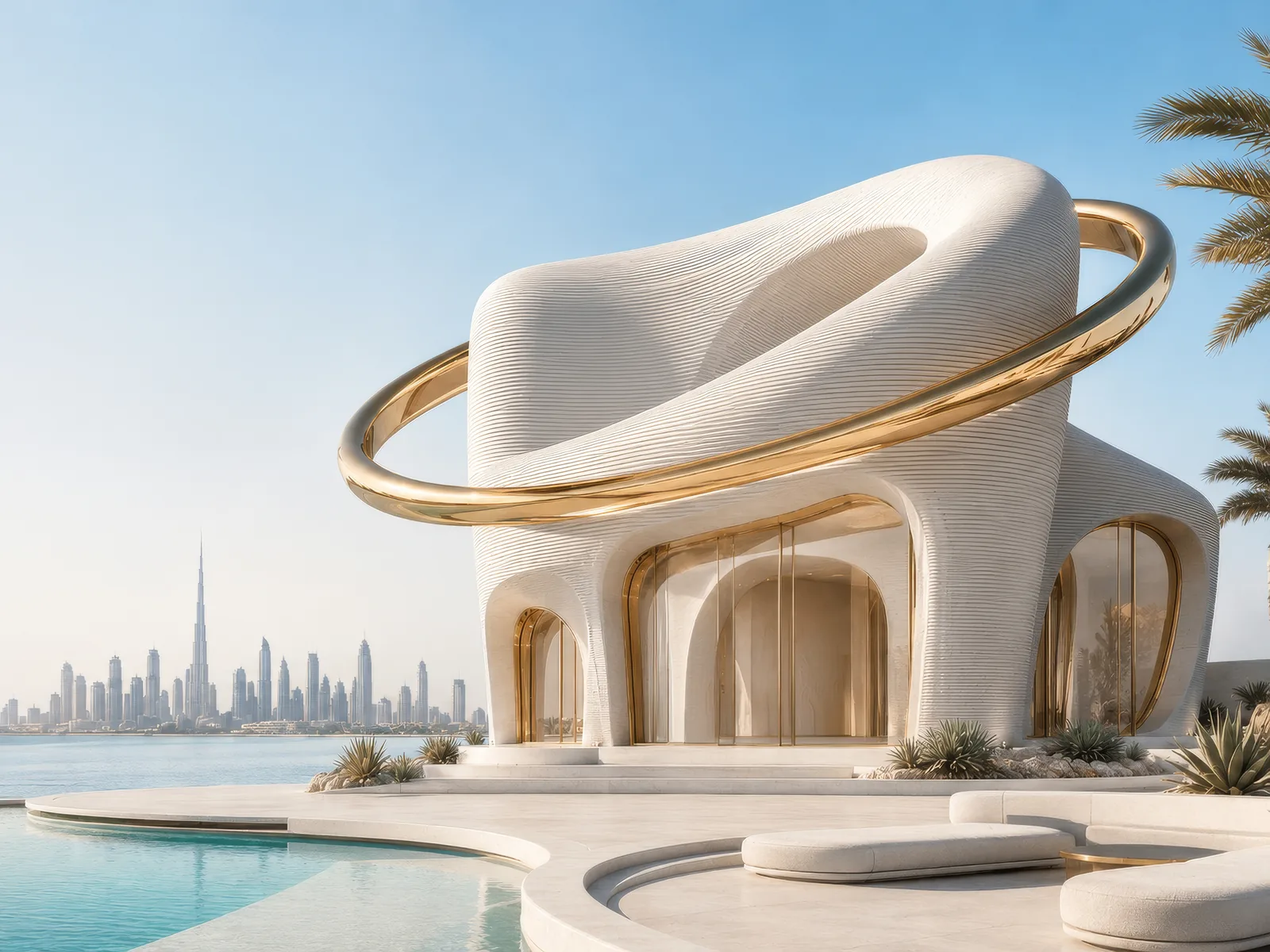 Architectural form — pool view